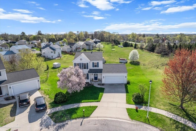 bird's eye view featuring a residential view