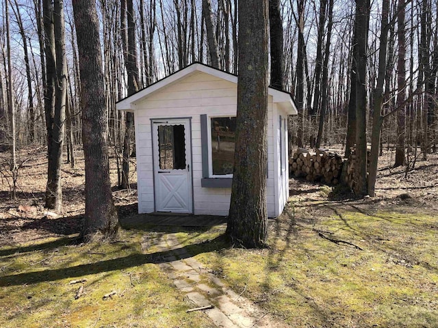 view of shed