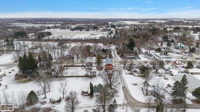 455 Garfield Rd, Fostoria, MI 48435 - snowy aerial view featuring a residential view
