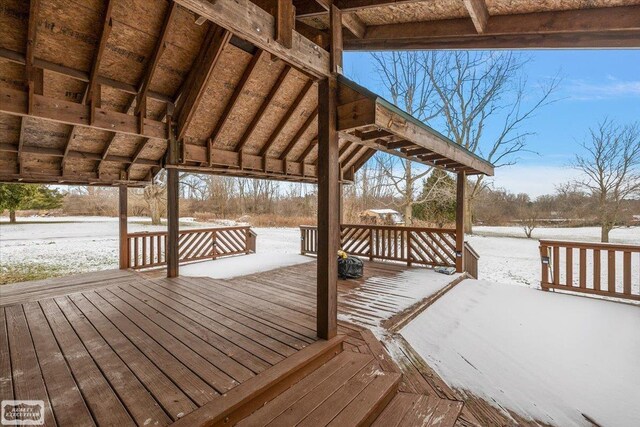 455 Garfield Rd, Fostoria, MI 48435 - view of snow covered deck