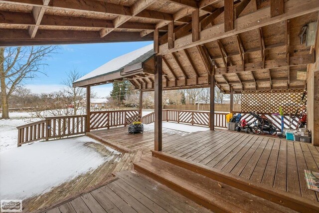 455 Garfield Rd, Fostoria, MI 48435 - view of snow covered deck