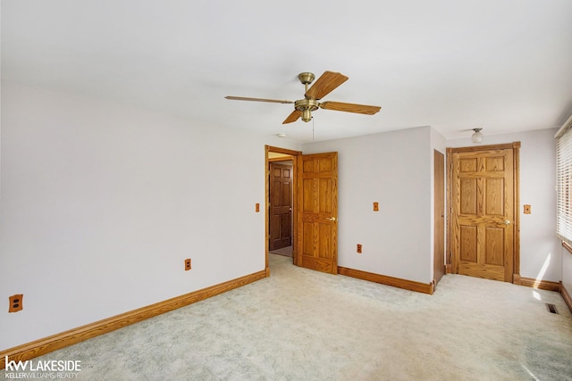 36870 Hebel Rd, Richmond Twp, MI 48062 - spare room featuring baseboards, carpet, a ceiling fan, and visible vents