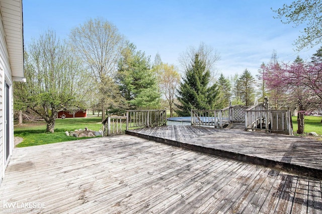 36870 Hebel Rd, Richmond Twp, MI 48062 - wooden deck with a yard