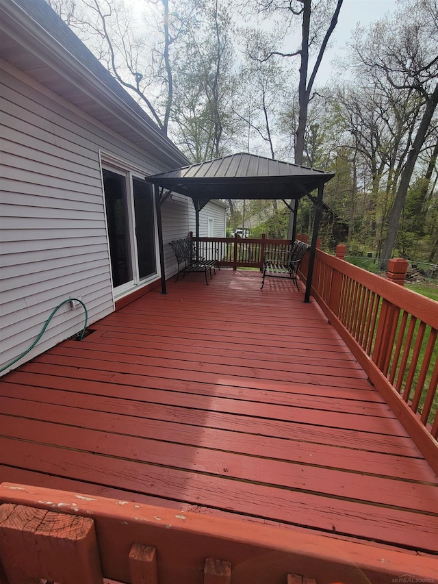deck featuring a gazebo