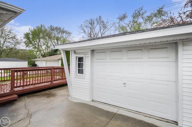 view of garage