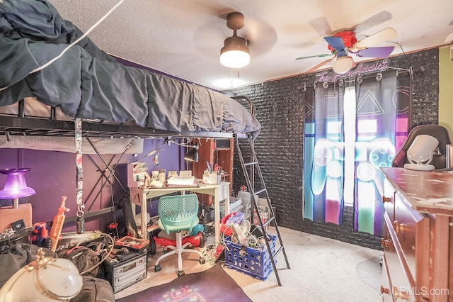 bedroom with a textured ceiling