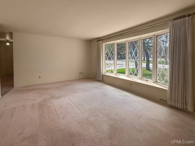 carpeted spare room featuring a wealth of natural light