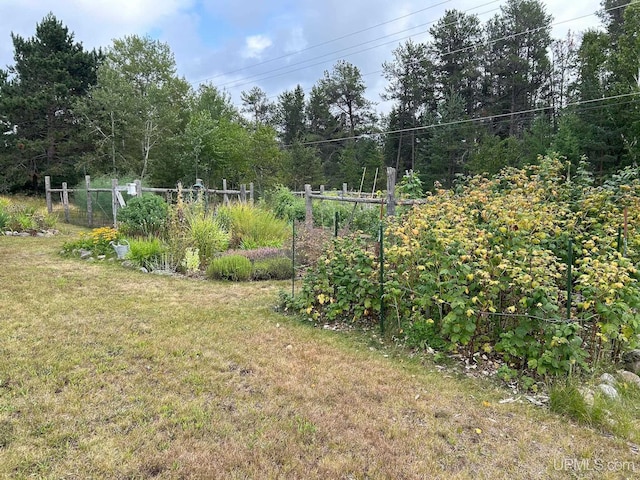 view of yard with fence