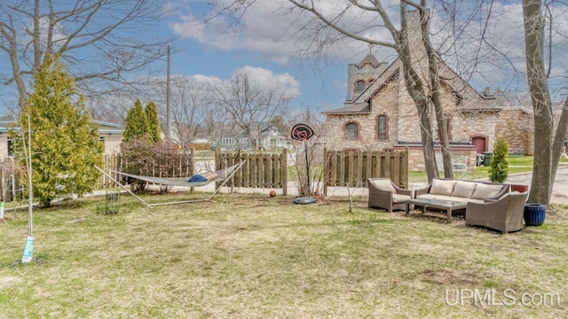 view of yard with fence