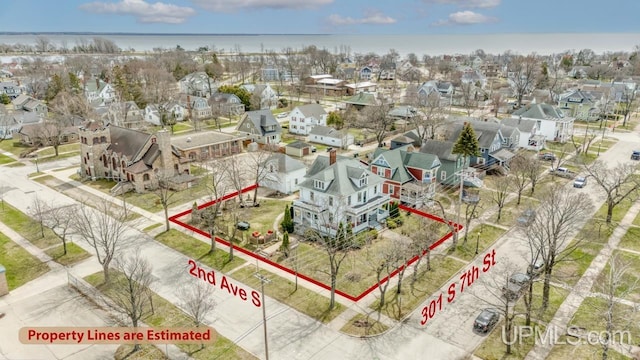 drone / aerial view featuring a residential view