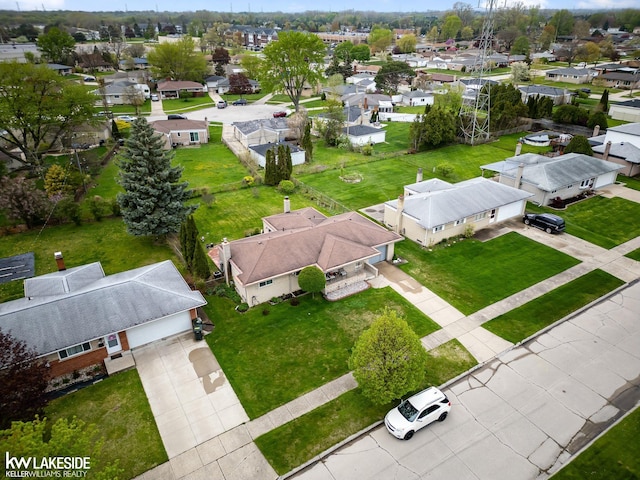aerial view featuring a residential view