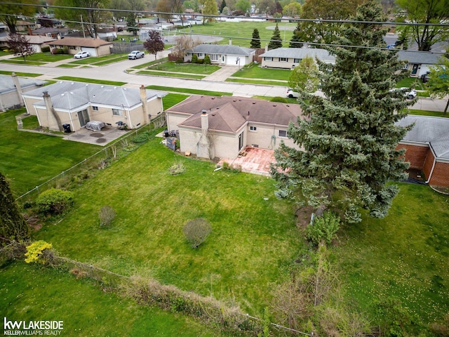 aerial view featuring a residential view