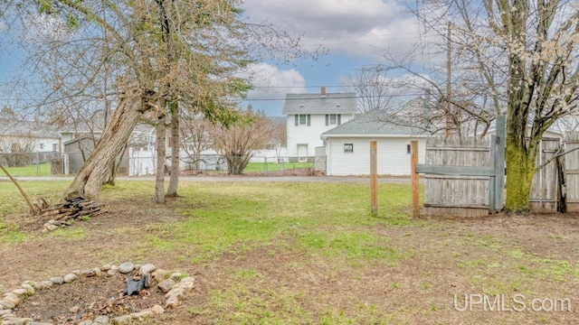 view of yard with fence