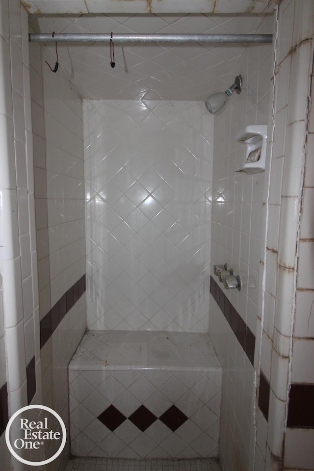 full bathroom with a tile shower