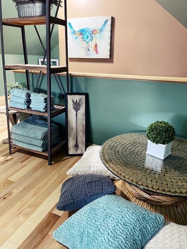 interior space featuring wood finished floors