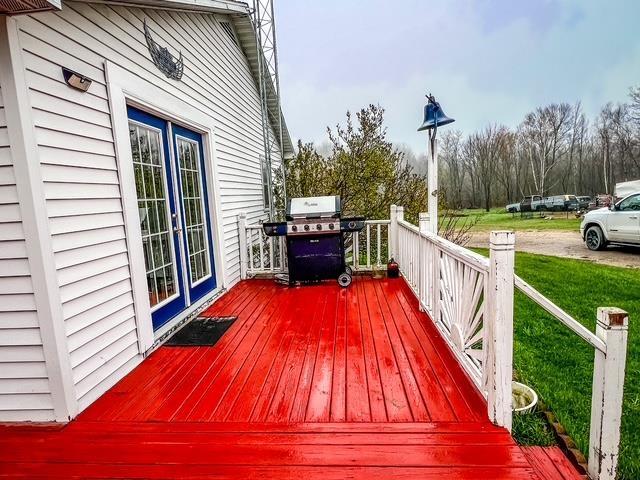 deck with a grill