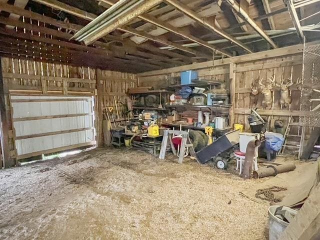 interior space with a garage