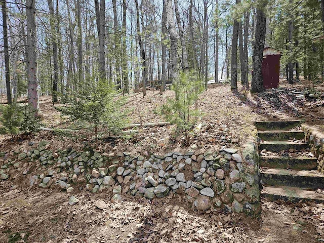 view of yard with an outbuilding