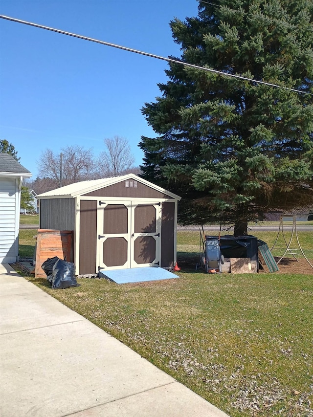view of shed