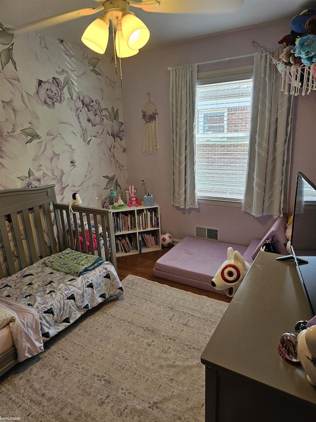 bedroom with visible vents