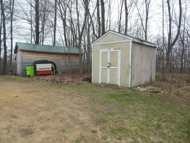 view of shed
