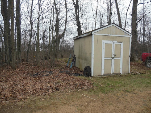 view of shed