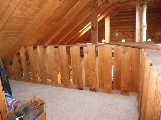 view of unfinished attic