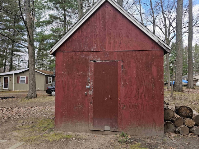 view of shed