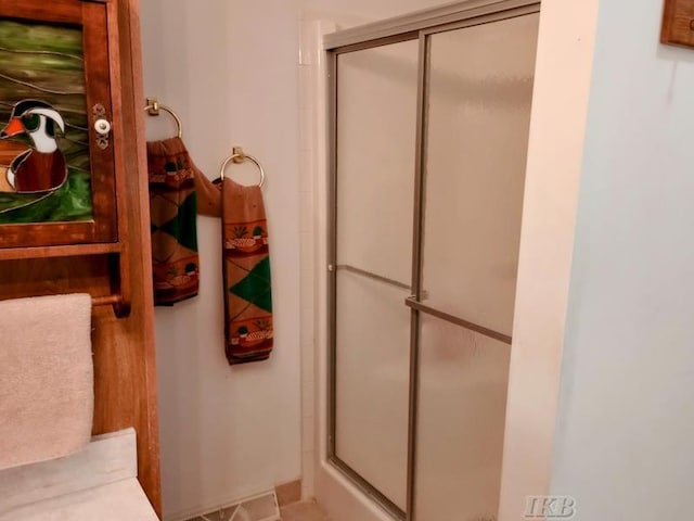 full bathroom with a shower stall