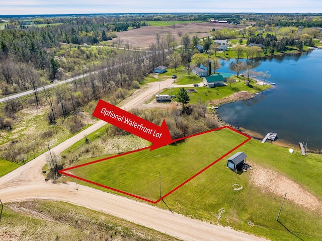 3160 Highland Pkwy, Gladwin, MI 48624 - birds eye view of property featuring a water view and a rural view