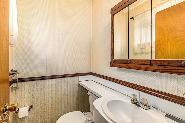 half bath featuring a sink and toilet
