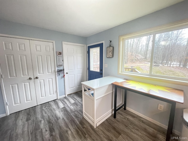 131 Midway Dr, Negaunee, MI 49866 - home office with baseboards and dark wood finished floors