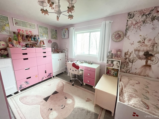 131 Midway Dr, Negaunee, MI 49866 - bedroom with a chandelier