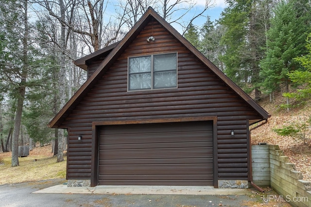 view of garage