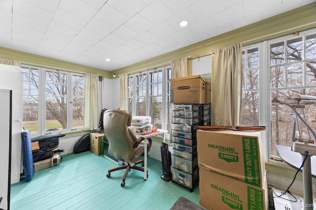 home office featuring wood finished floors