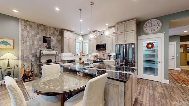 N9006 Sand River Rd, Deerton, MI 49822 - kitchen with light wood finished floors, stainless steel appliances, and recessed lighting