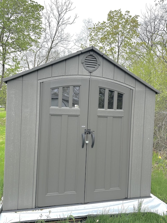 view of shed