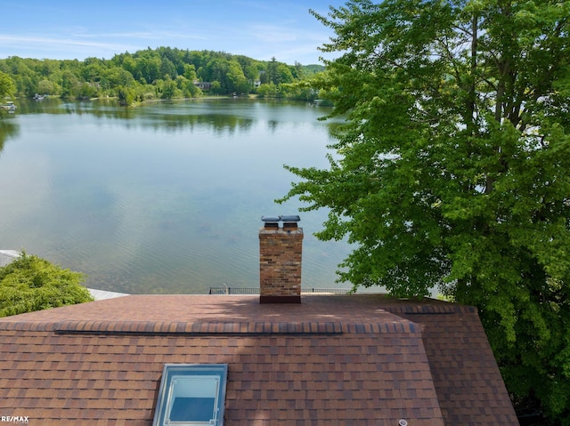 property view of water with a view of trees