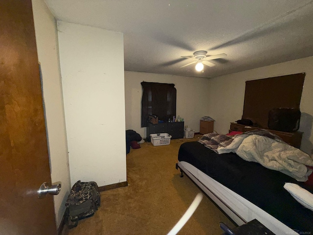 bedroom featuring carpet floors and a ceiling fan