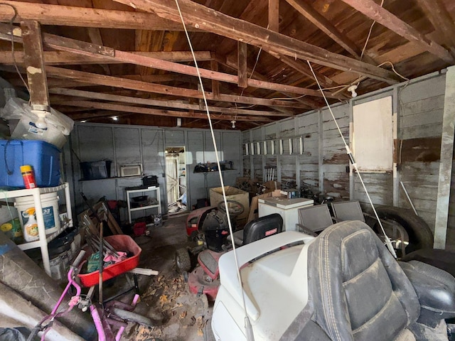 view of garage