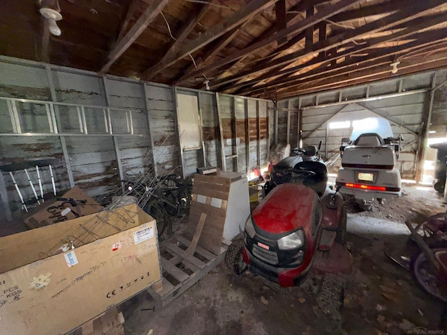 view of garage