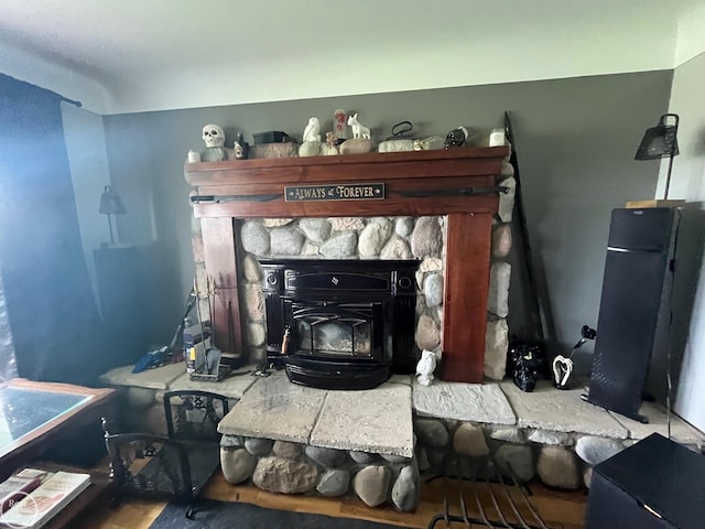 details with a wood stove