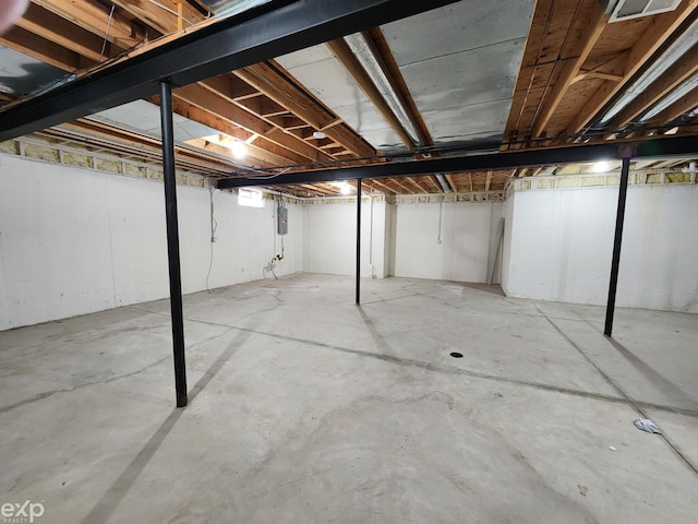 view of unfinished below grade area