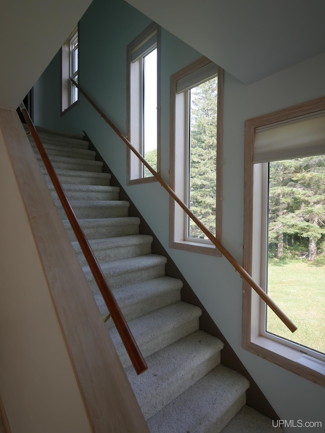 view of stairway