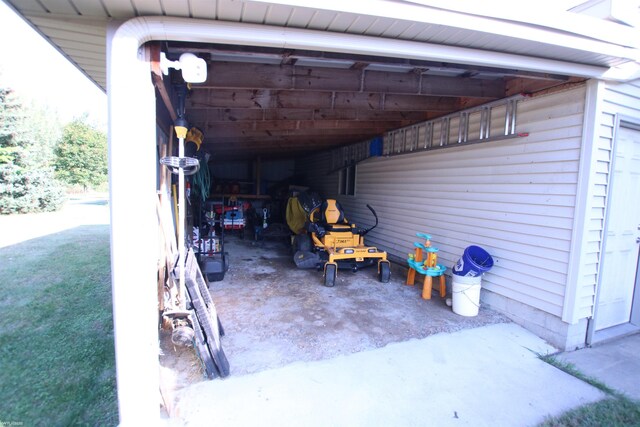 view of garage
