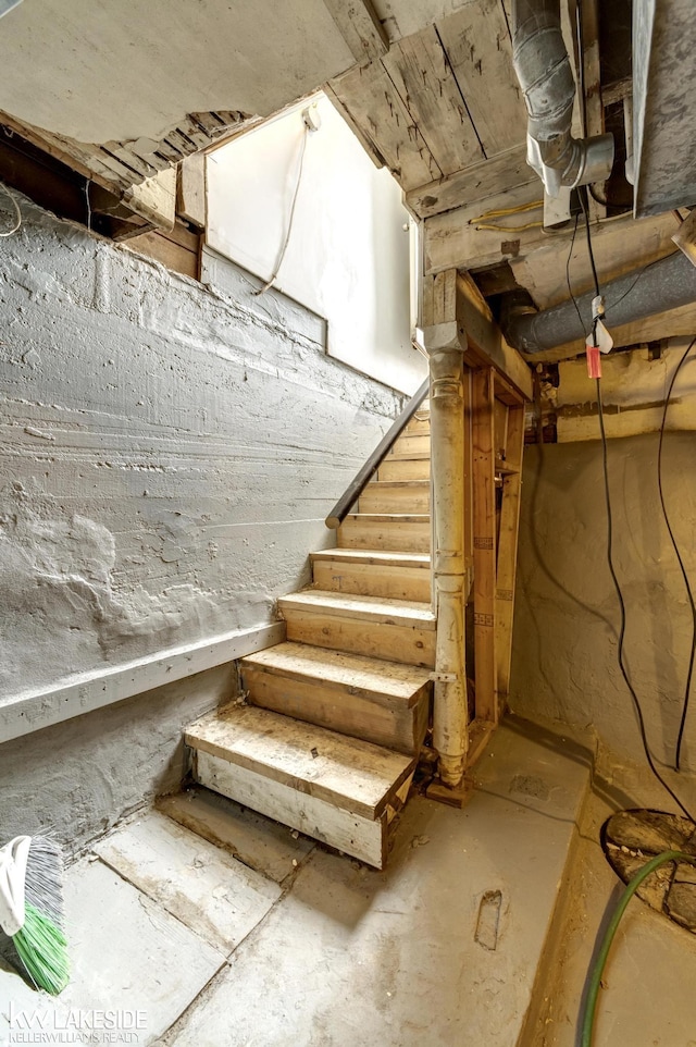 basement with stairs