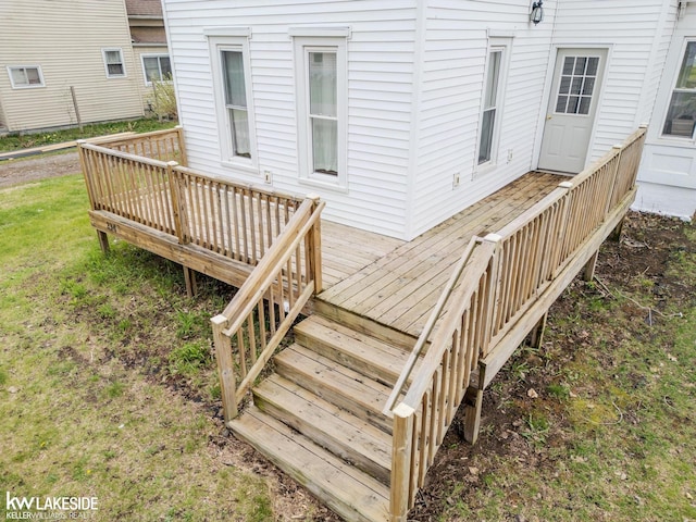 wooden deck with stairway