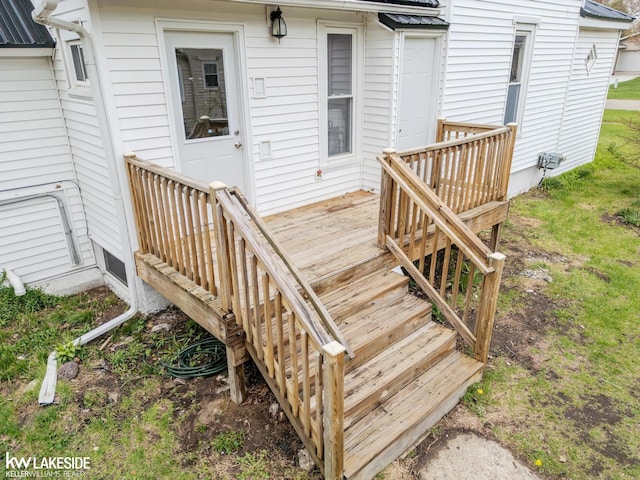wooden deck with stairs