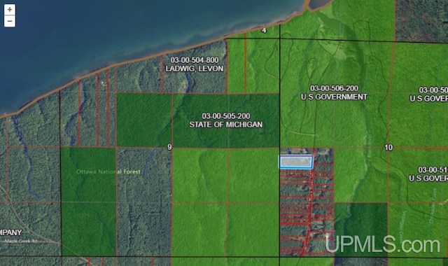 N15505 Black River Rd, Ironwood, MI 49938 - map / location of property area featuring property boundaries highlighted