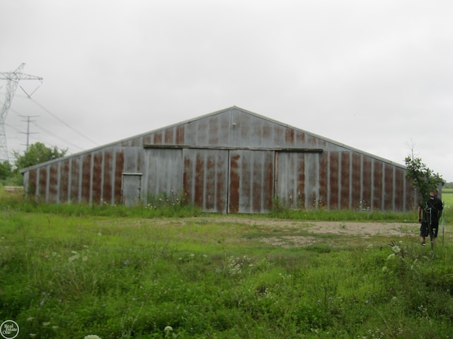 view of pole building